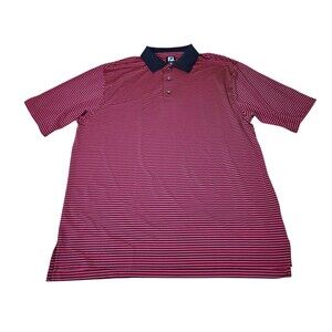 Footjoy‎ Golf Polo Shirt Mens XL Red Striped